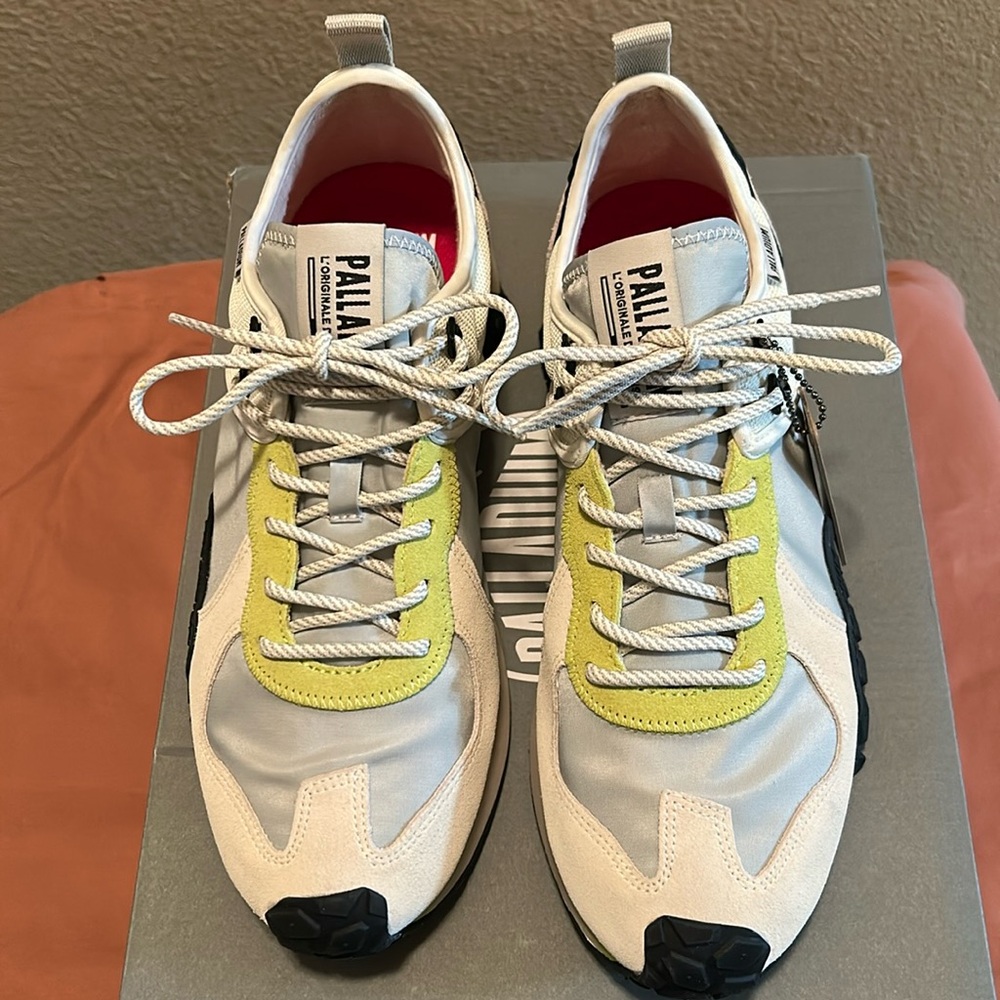 Palladium Athletic Shoes in White and Yellow
